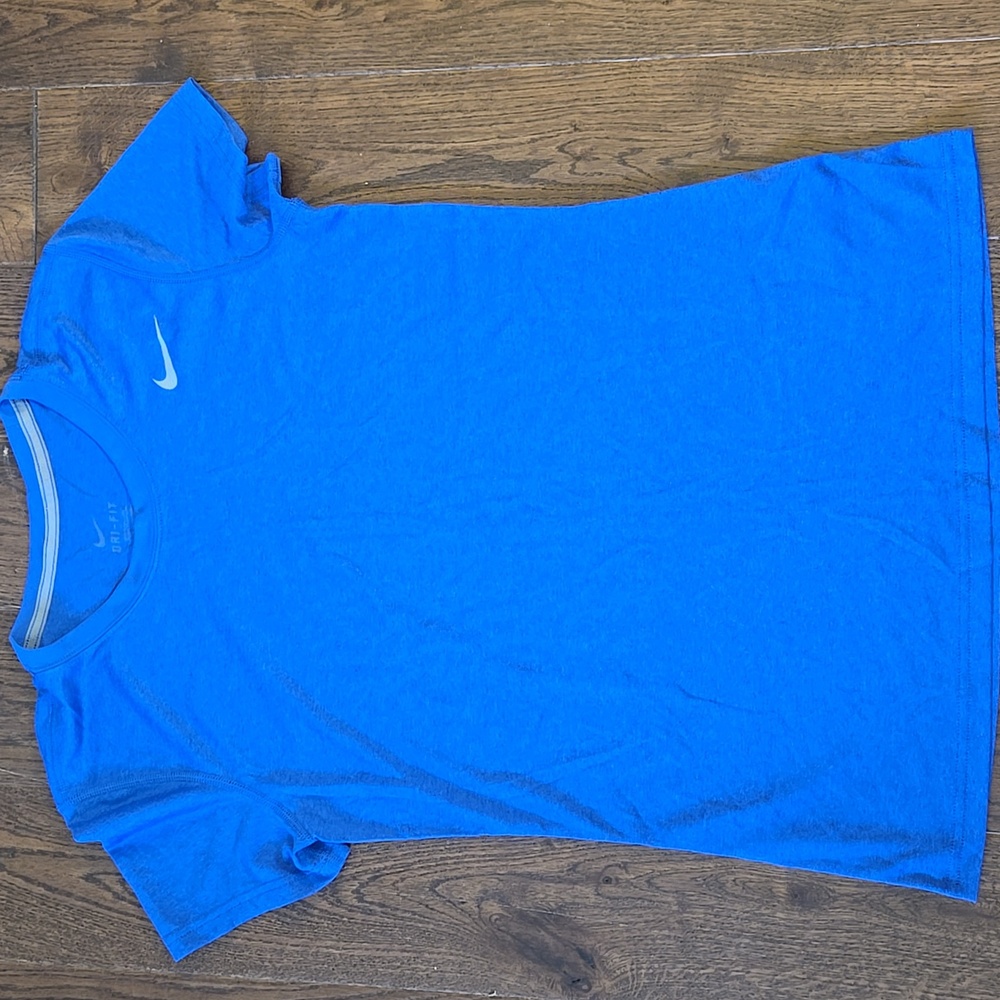 Nike Shirt Womens S Royal Blue Short Sleeve Scoop Neck Activewear Athletic Top